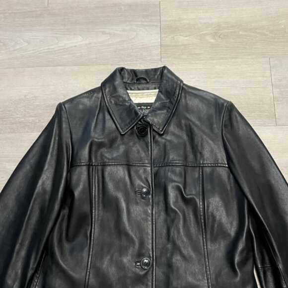 Vintage Wilsons Black Leather Jacket Quilted Lined Coat Women’s Size M - Picture 3 of 8
